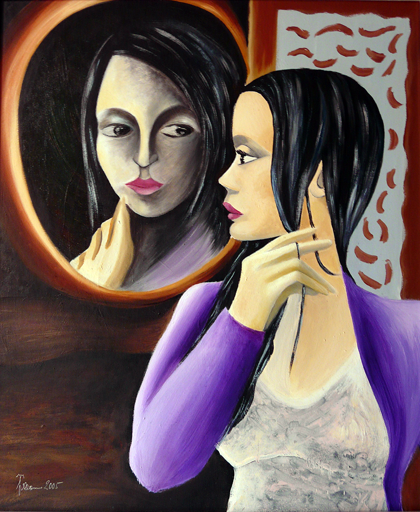 In the mirror (Paint inspired by poetry by Giulia Occorsio)