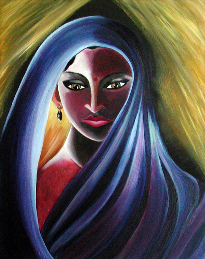 Indian girl (Paint inspired by poetry by Giulia Occorsio)