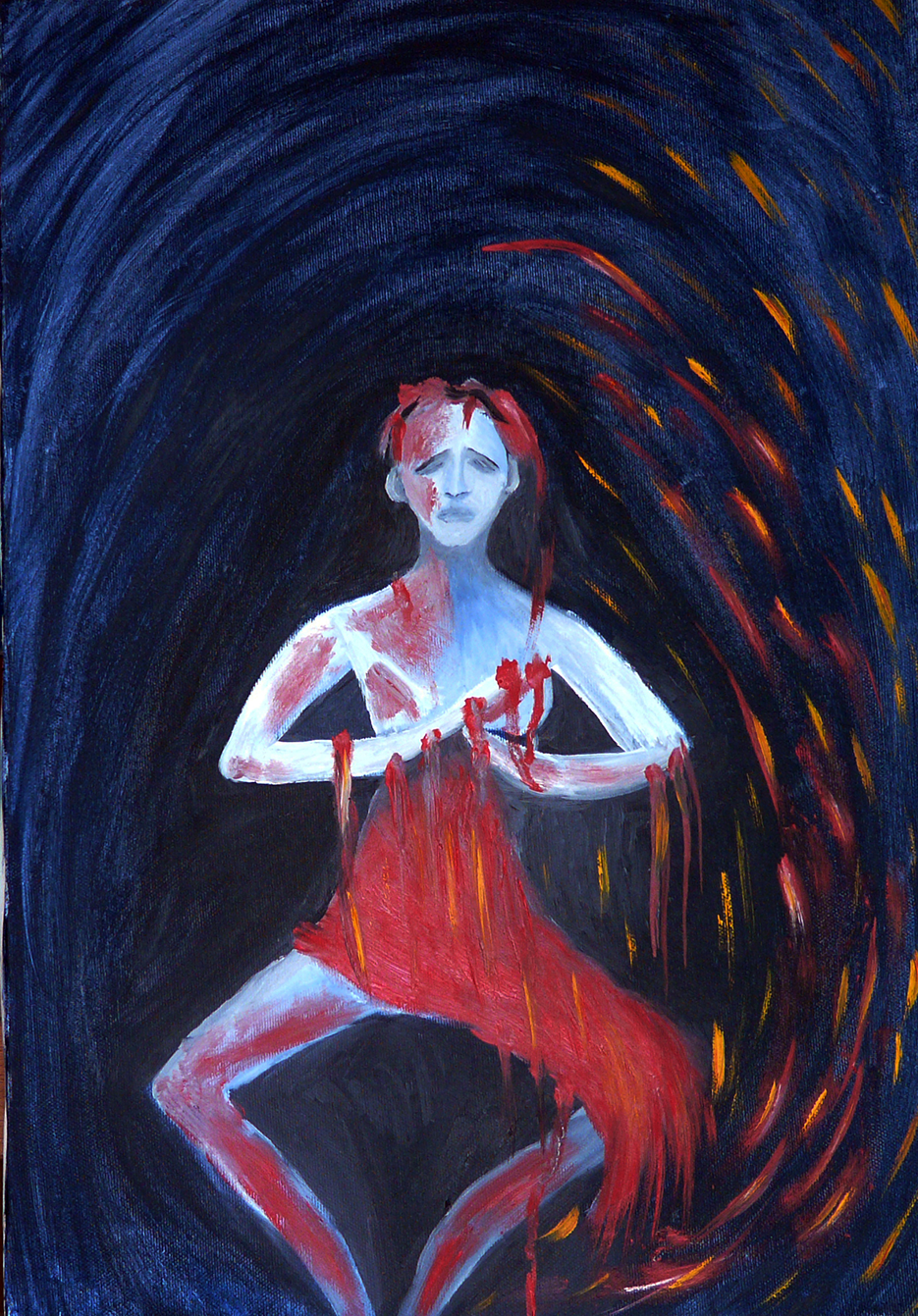 Pain (Paint inspired by poetry by Giulia Occorsio)