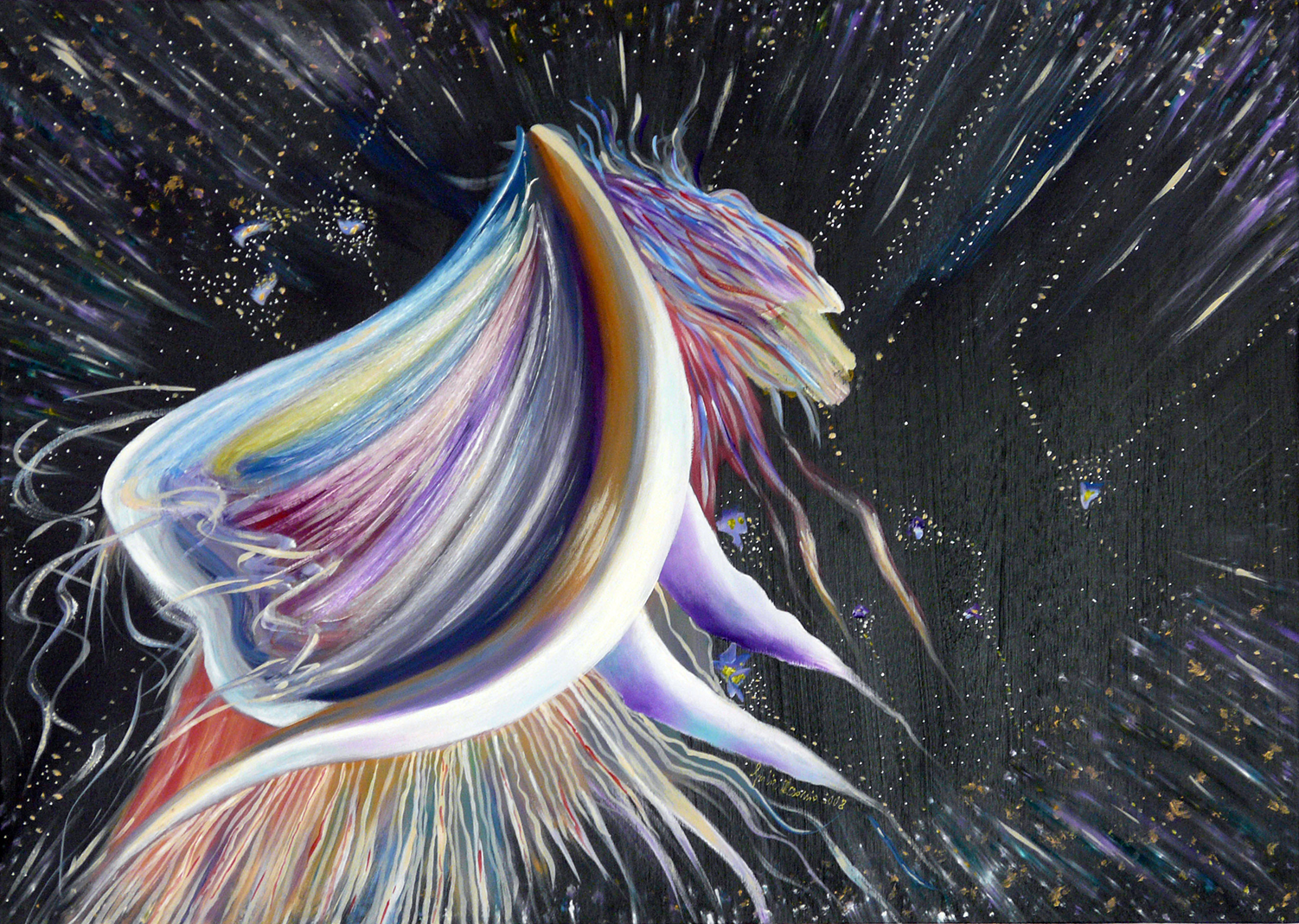 The Liuba galaxy (Paint inspired by poetry by Giulia Occorsio)