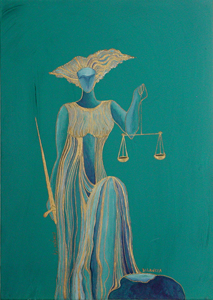 The scales of justice (Paint inspired by poetry by Giulia Occorsio)
