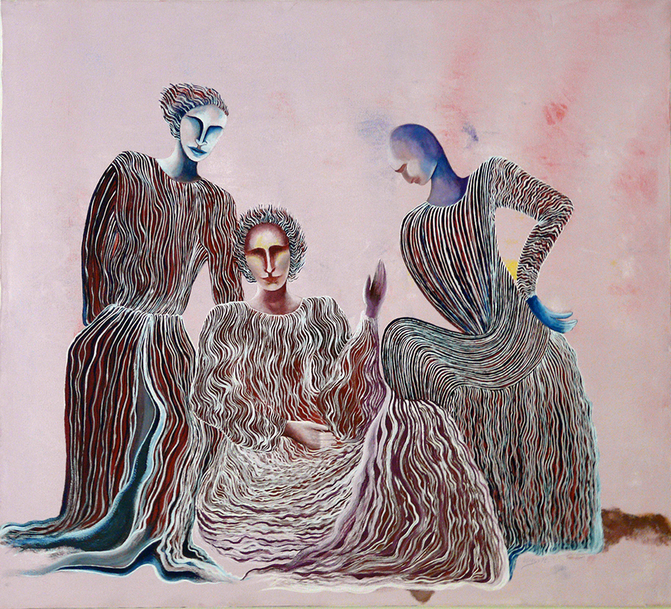 Three figures (Paint inspired by poetry by Giulia Occorsio)