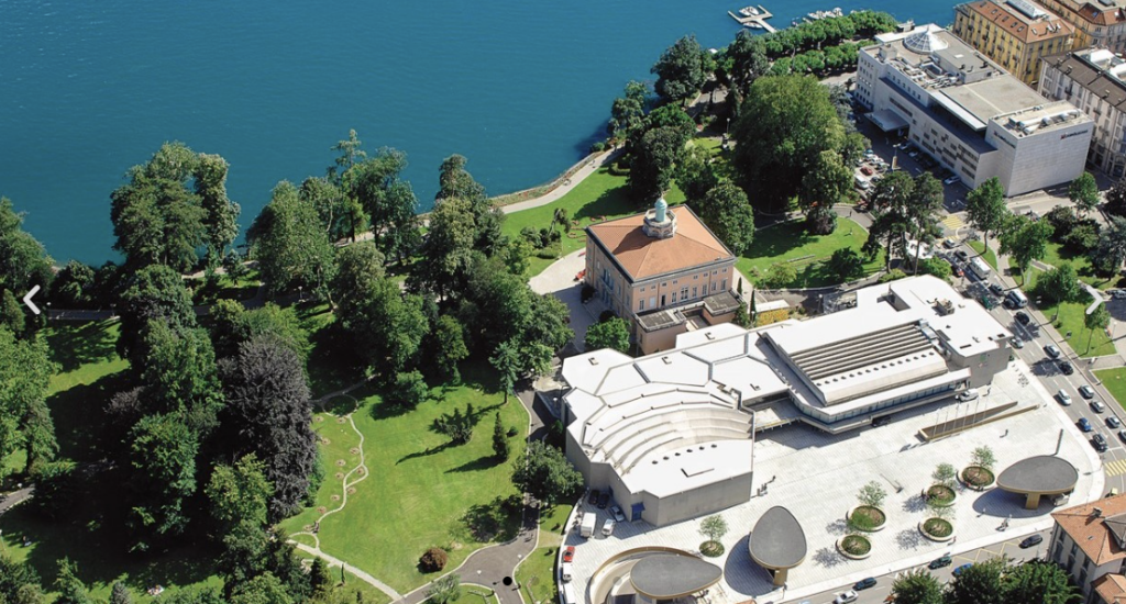 Villa Ciani e Palazzo Congressi Lugano, vista dall'alto.